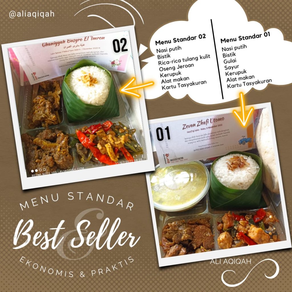 Contoh Menu Standar Ali Aqiqah, Jasa Aqiqah Termurah